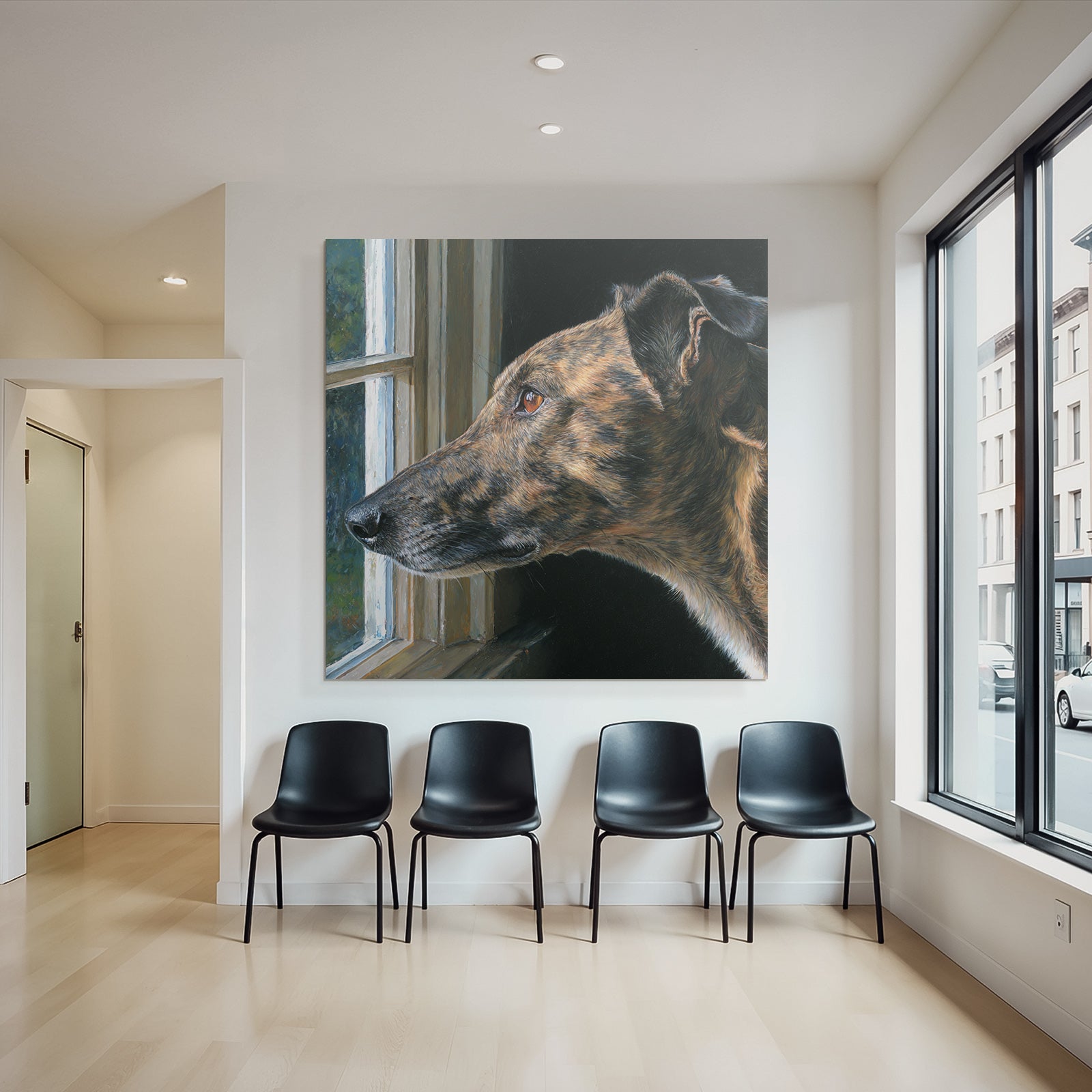 Brindlehund Im Fenster