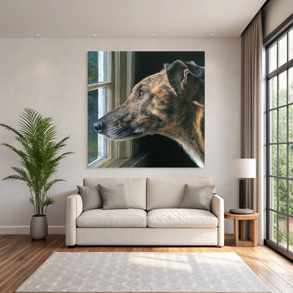 Brindlehund Im Fenster