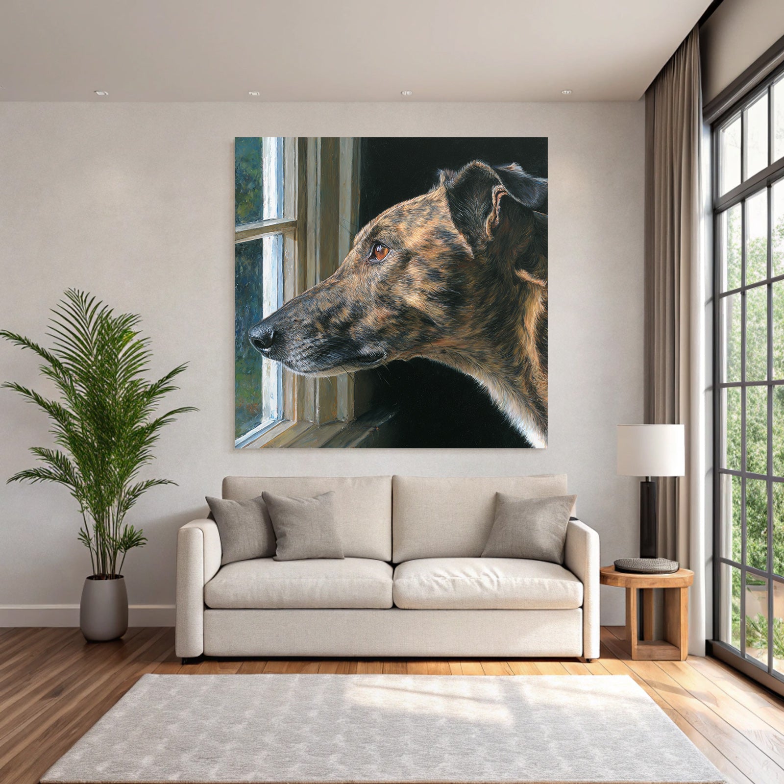 Brindlehund Im Fenster
