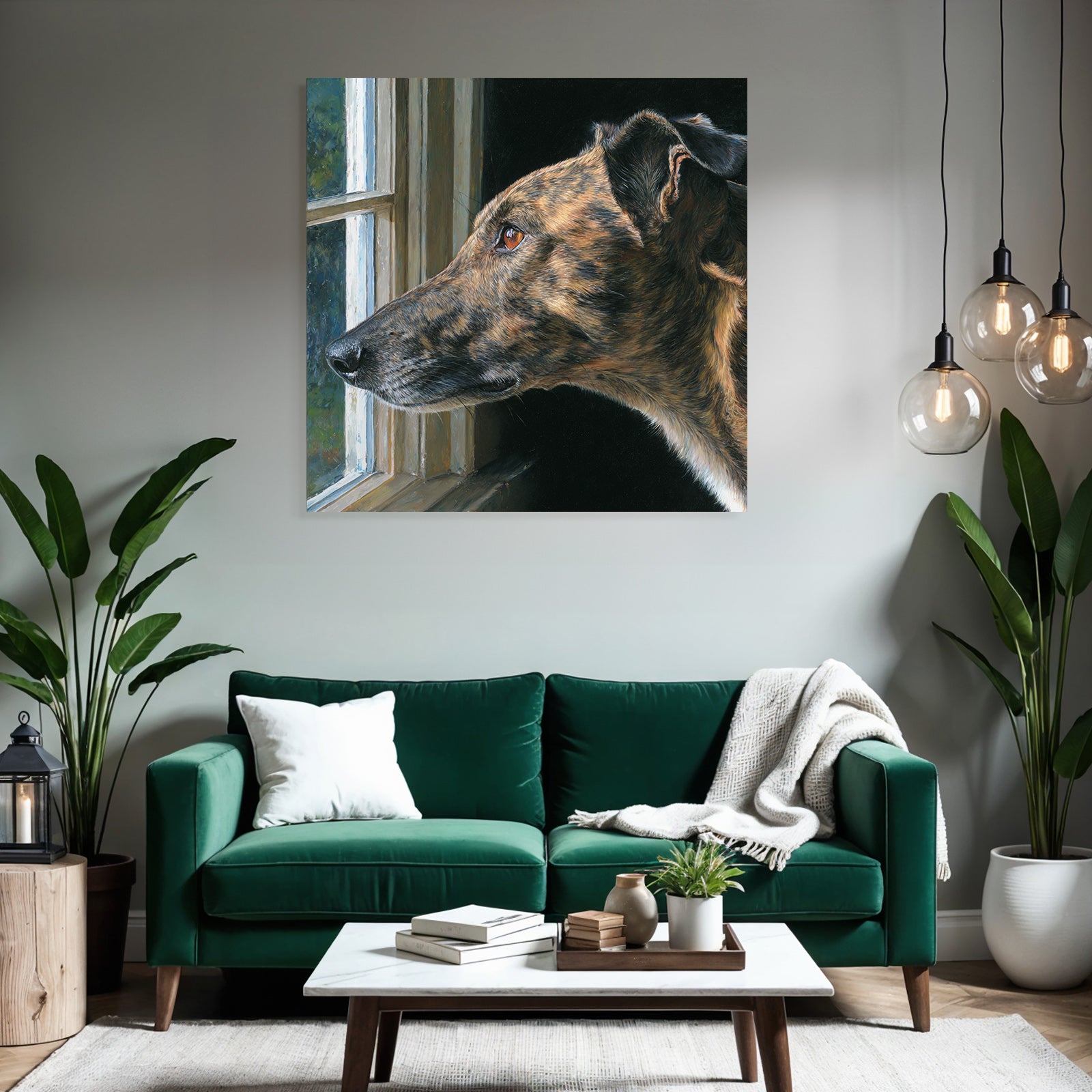 Brindlehund Im Fenster
