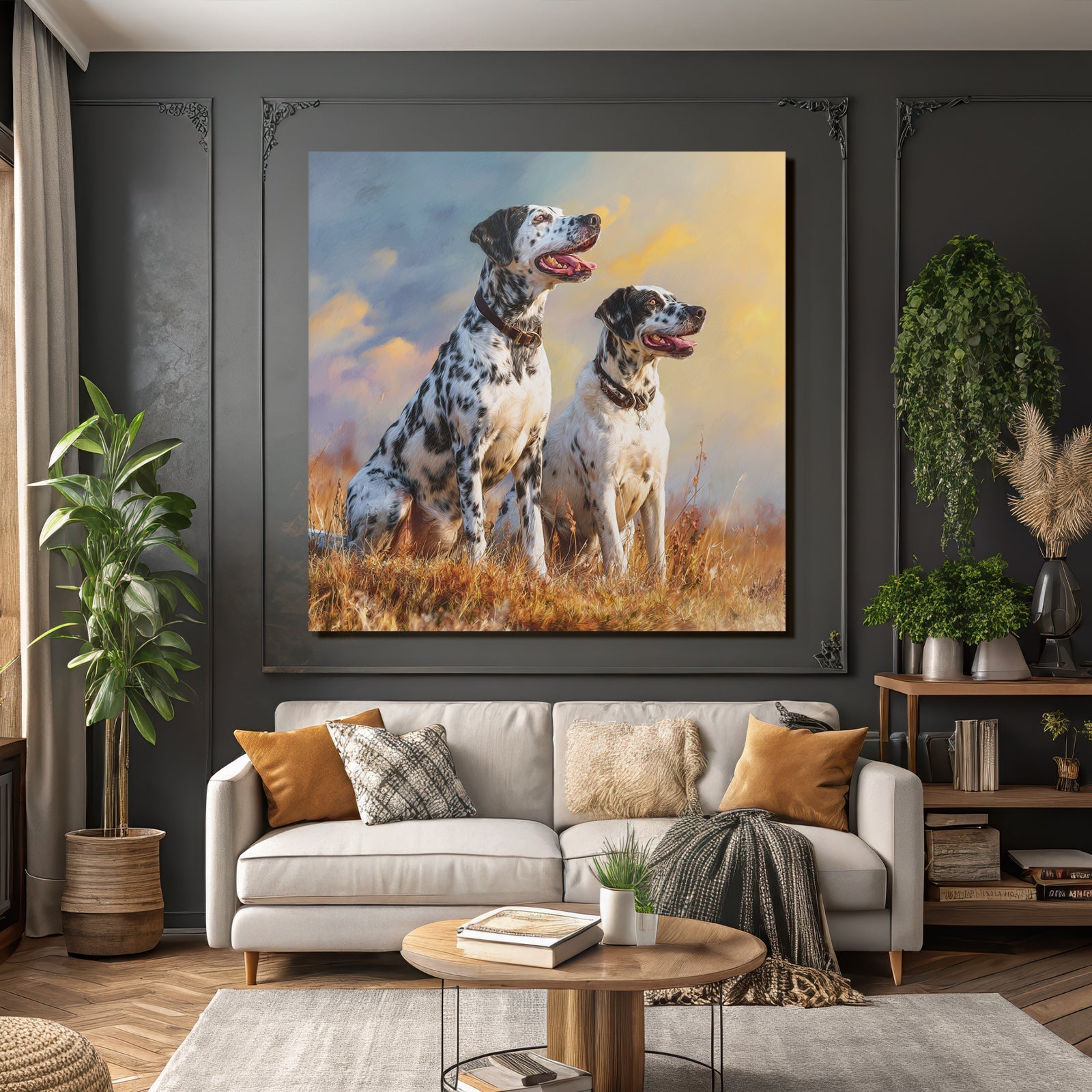 Dalmatiers Im Freien Mit Einem Kreativen Himmel