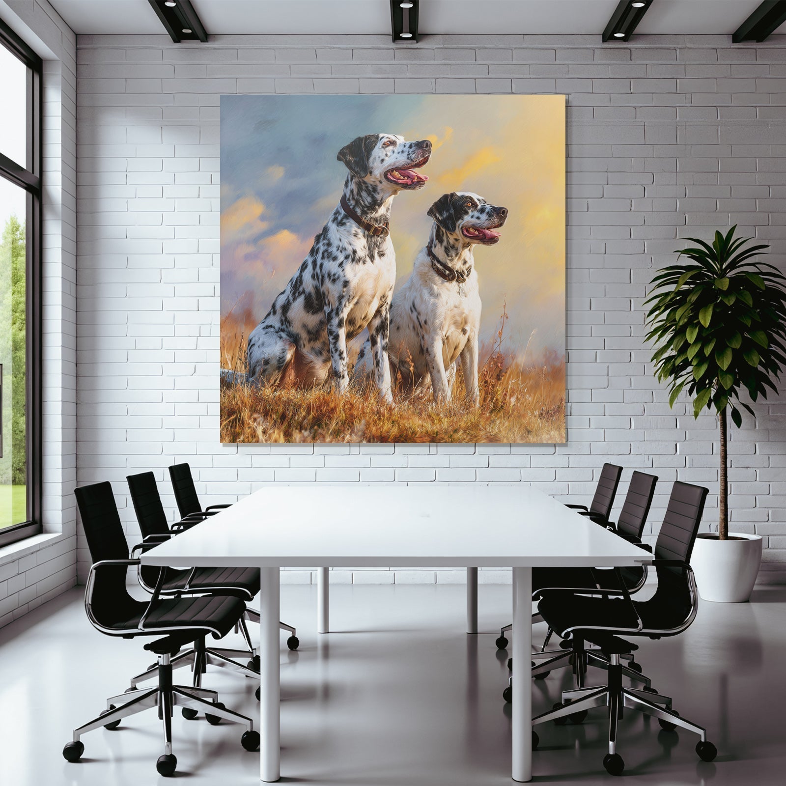 Dalmatiers Im Freien Mit Einem Kreativen Himmel