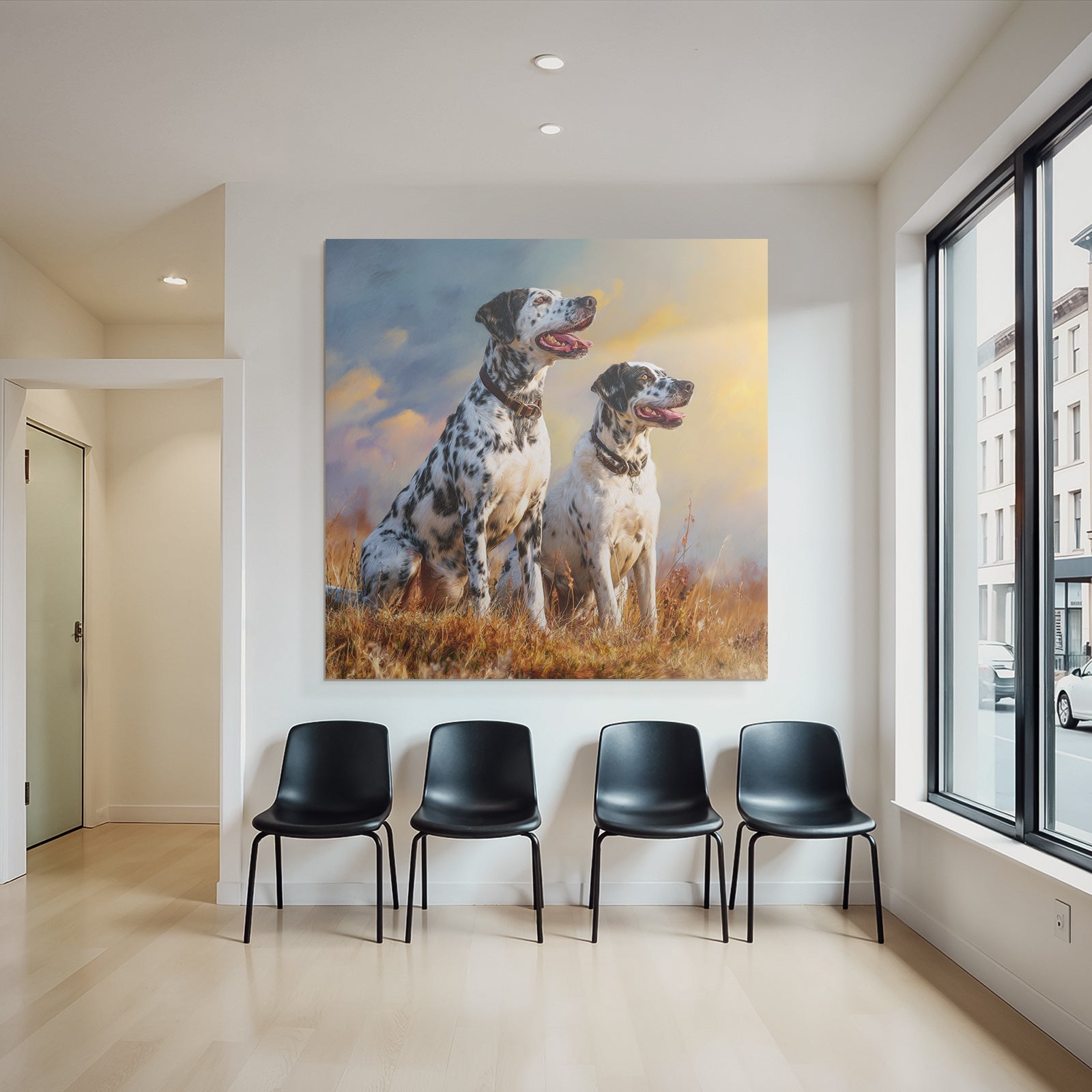 Dalmatiers Im Freien Mit Einem Kreativen Himmel