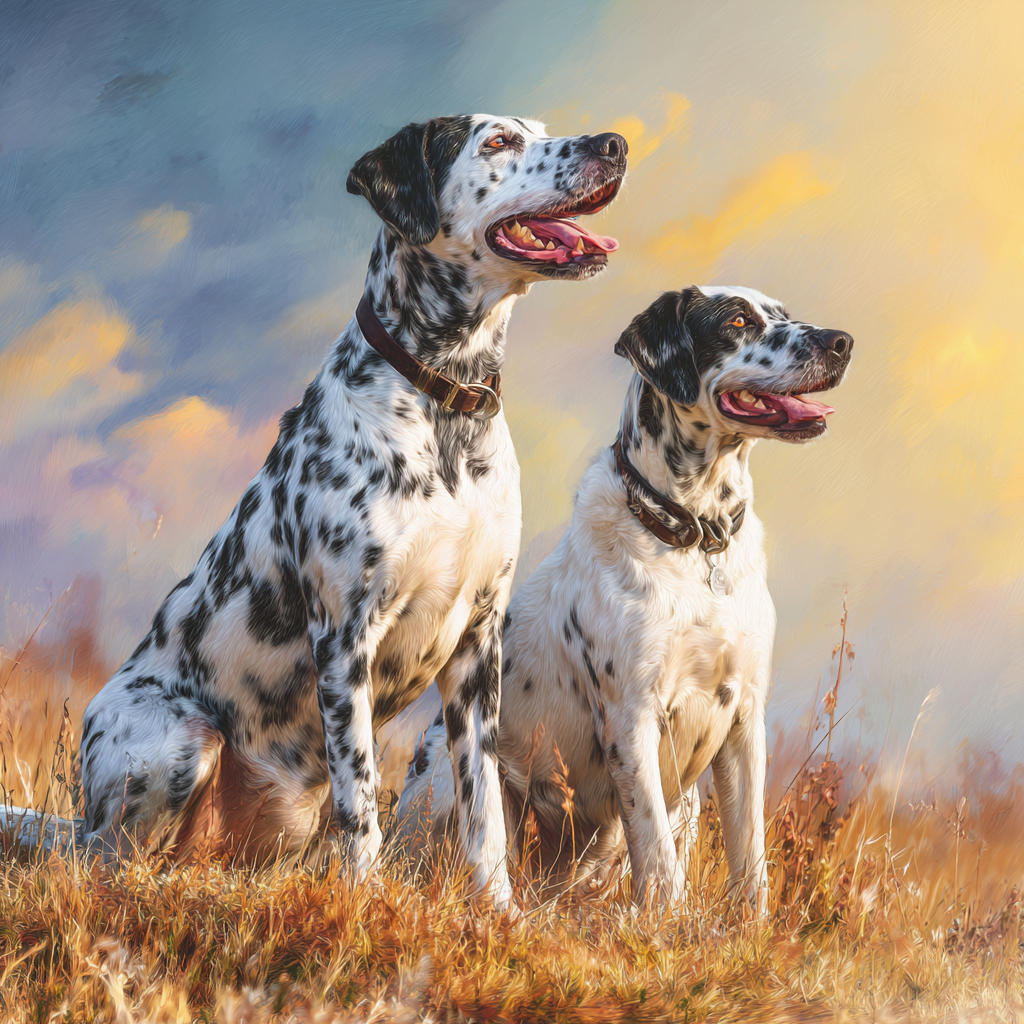 Dalmatiers Im Freien Mit Einem Kreativen Himmel | Katzen und Hunde | Tiere