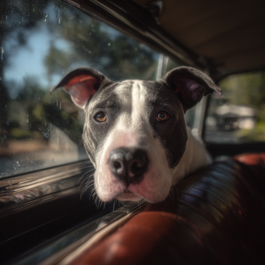 Hund Im Auto Sitzend Und Rausblickend Sonnig | Katzen und Hunde | Tiere