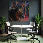 Hund Portrait In Innenstadt Mit Stadtlichtern