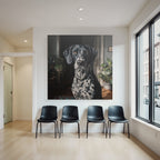 Hund Portrait Schwarz Und Weiss Punktiert Casual Innenraum