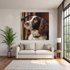 Hundeface Aus Dem Fenster Braun Und Weiss Curly Fell