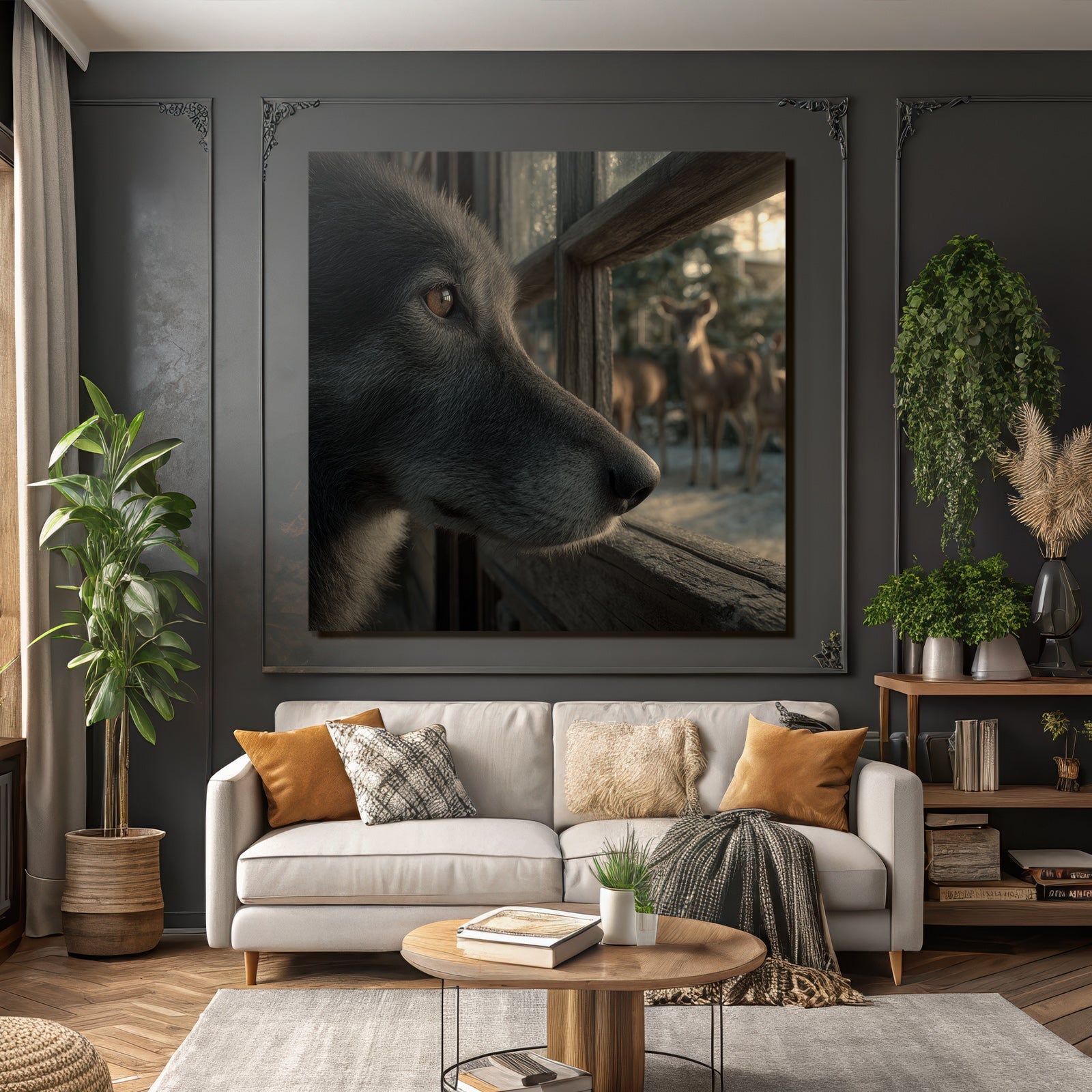 Hundesicht Fenster Deer Hintergrund Natur