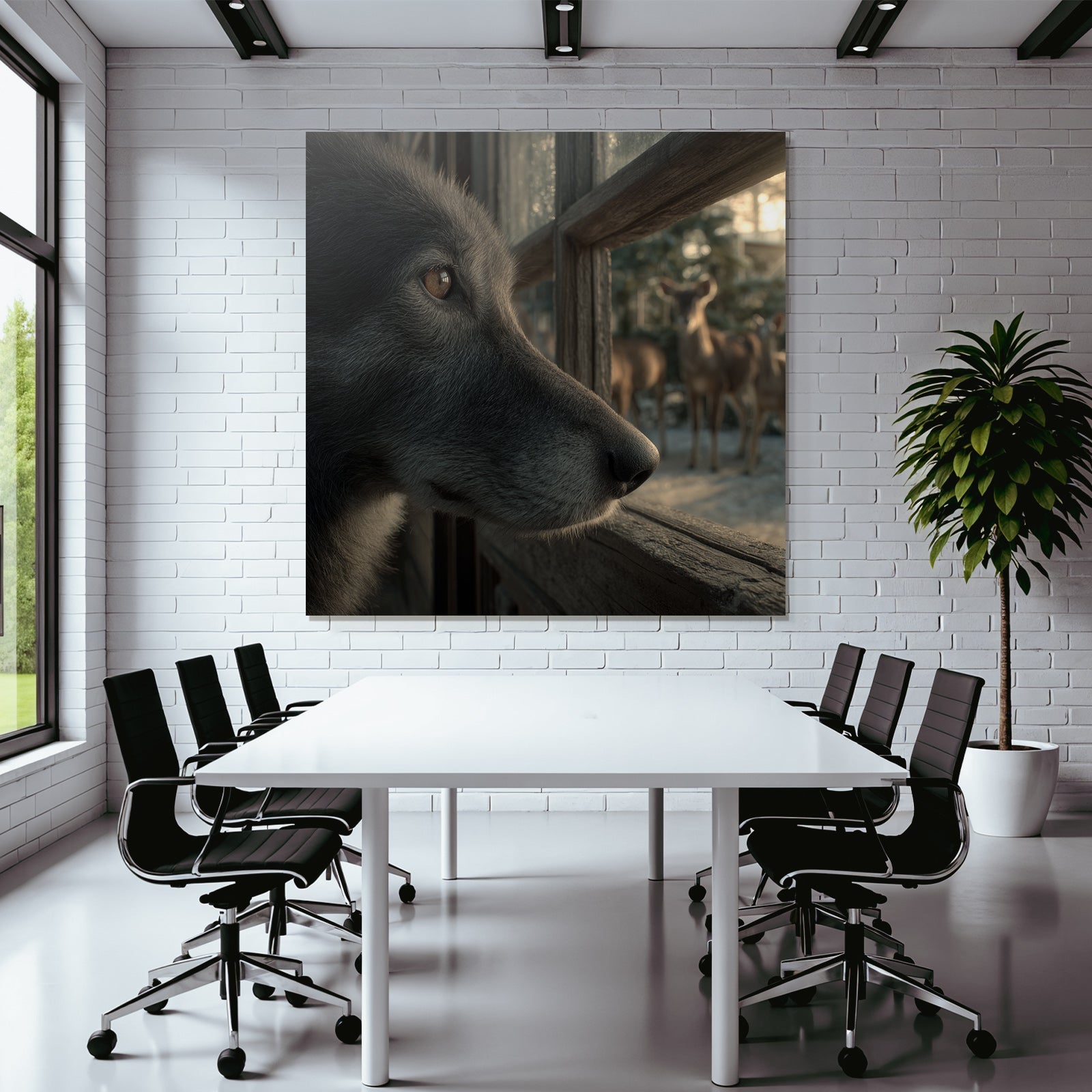 Hundesicht Fenster Deer Hintergrund Natur