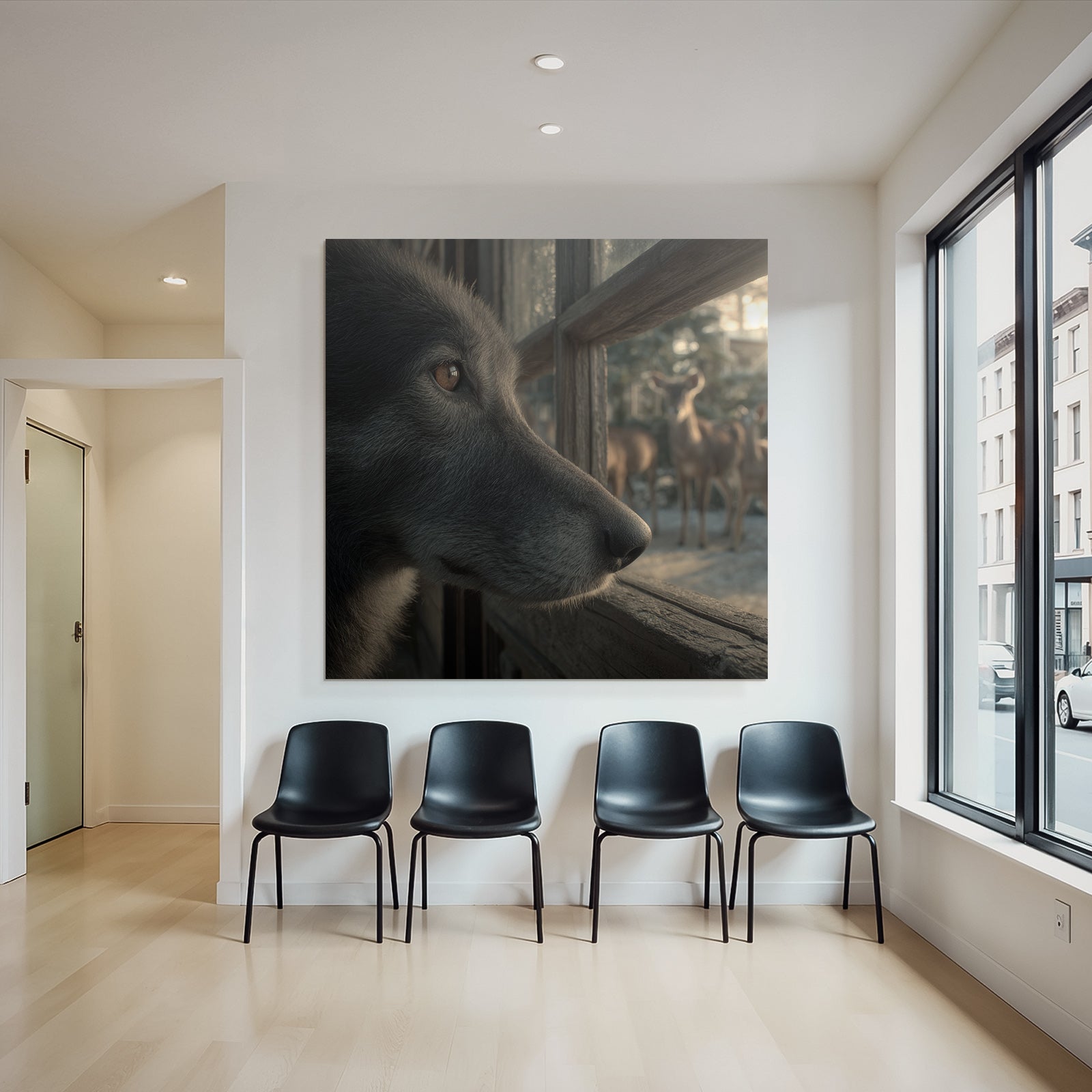 Hundesicht Fenster Deer Hintergrund Natur