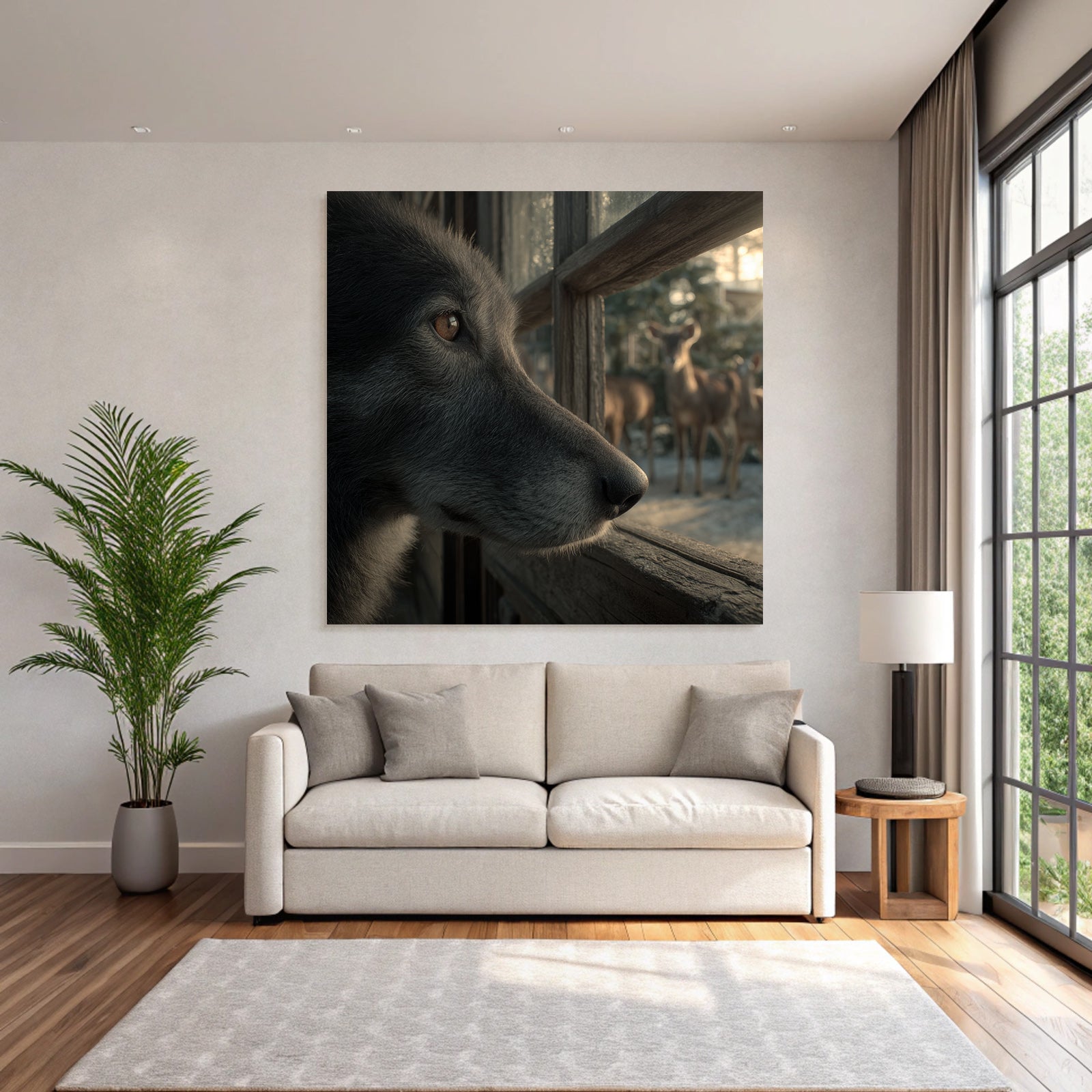 Hundesicht Fenster Deer Hintergrund Natur