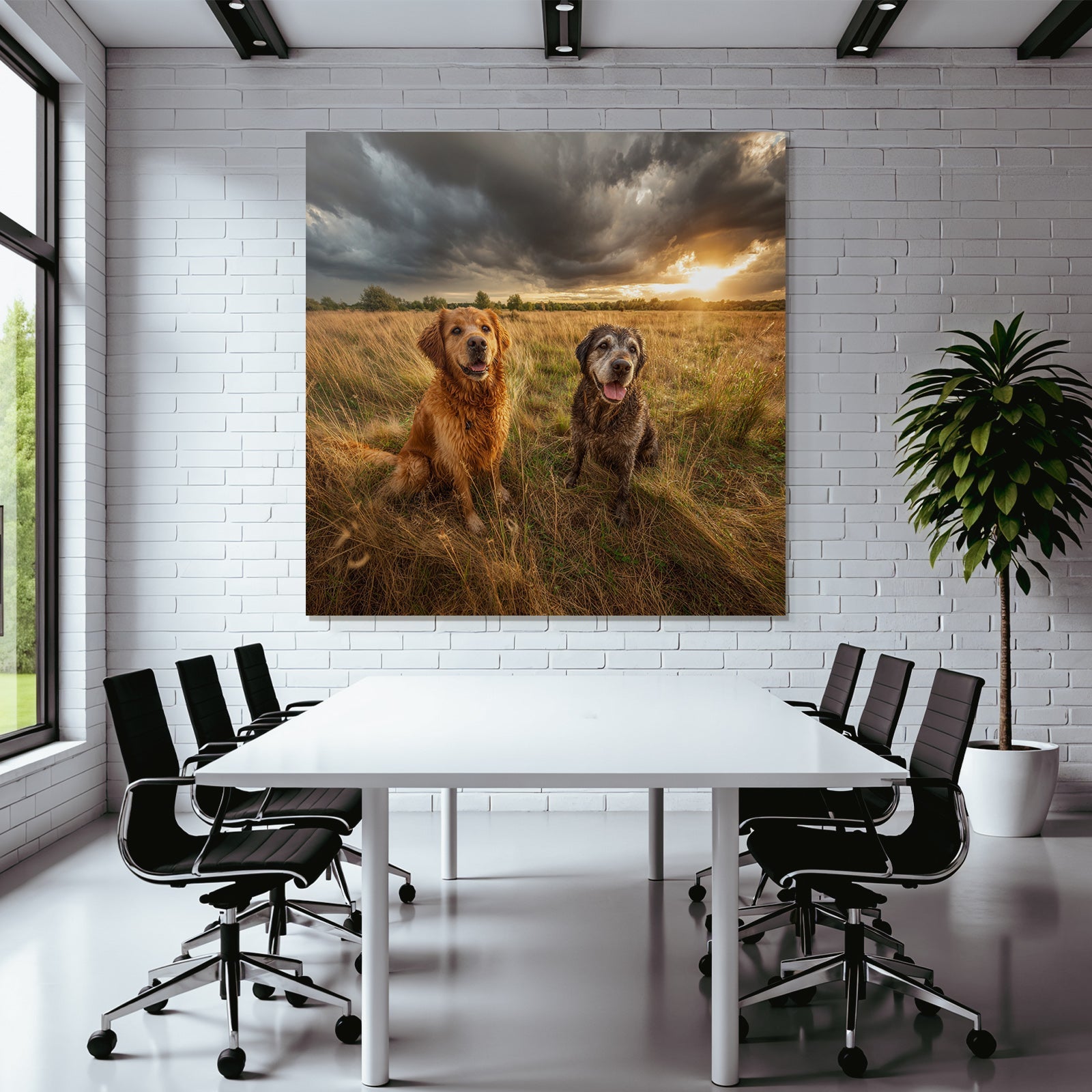 Im Feld Mit Dramatischem Himmel Und Sonnenuntergang