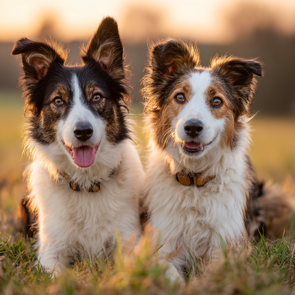 Im Grünen Bei Sunset Freundliche Ausdrücke | Katzen und Hunde | Tiere