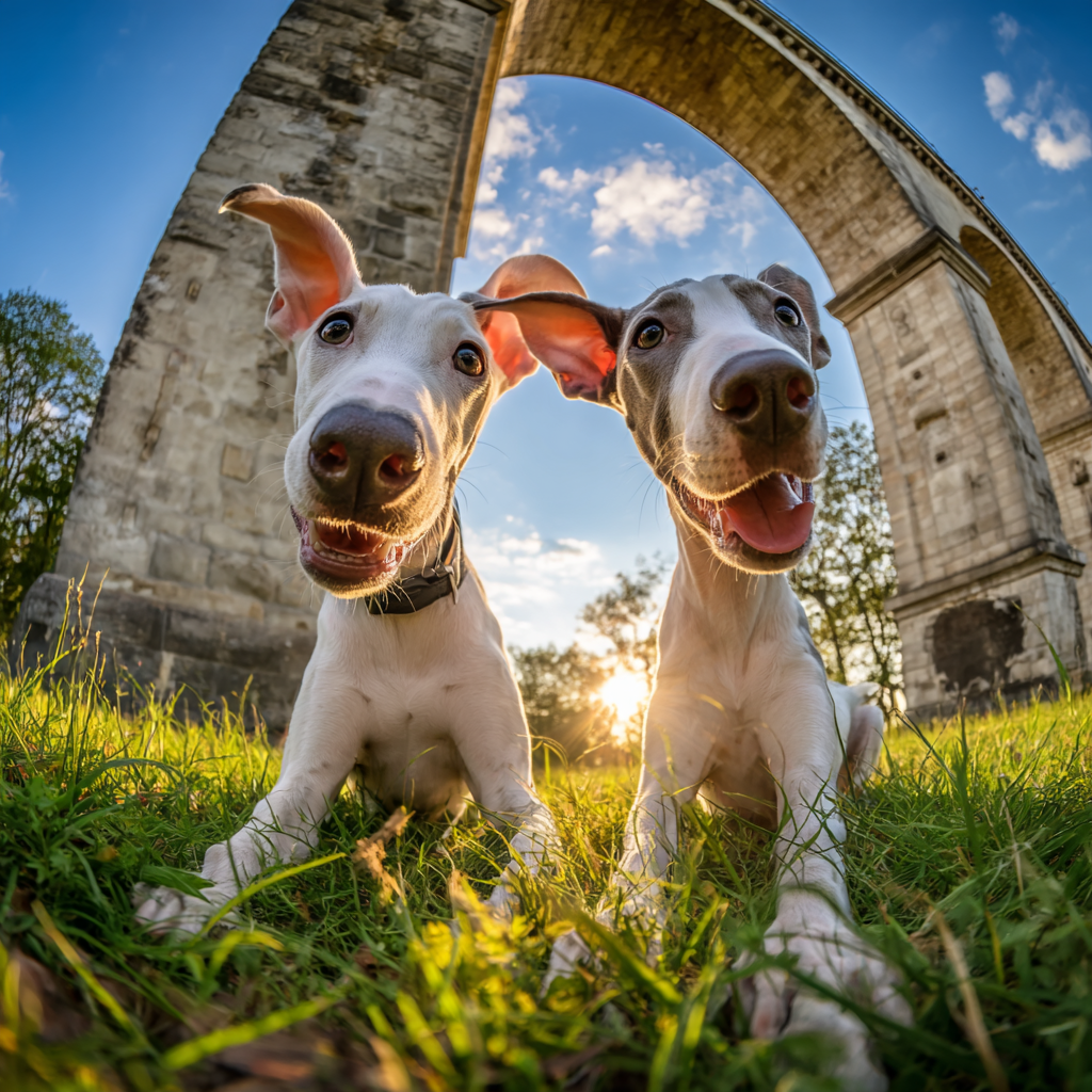 In Der Natur Vor Einem Steinbogen Im Schonen Wetter | Katzen und Hunde | Tiere