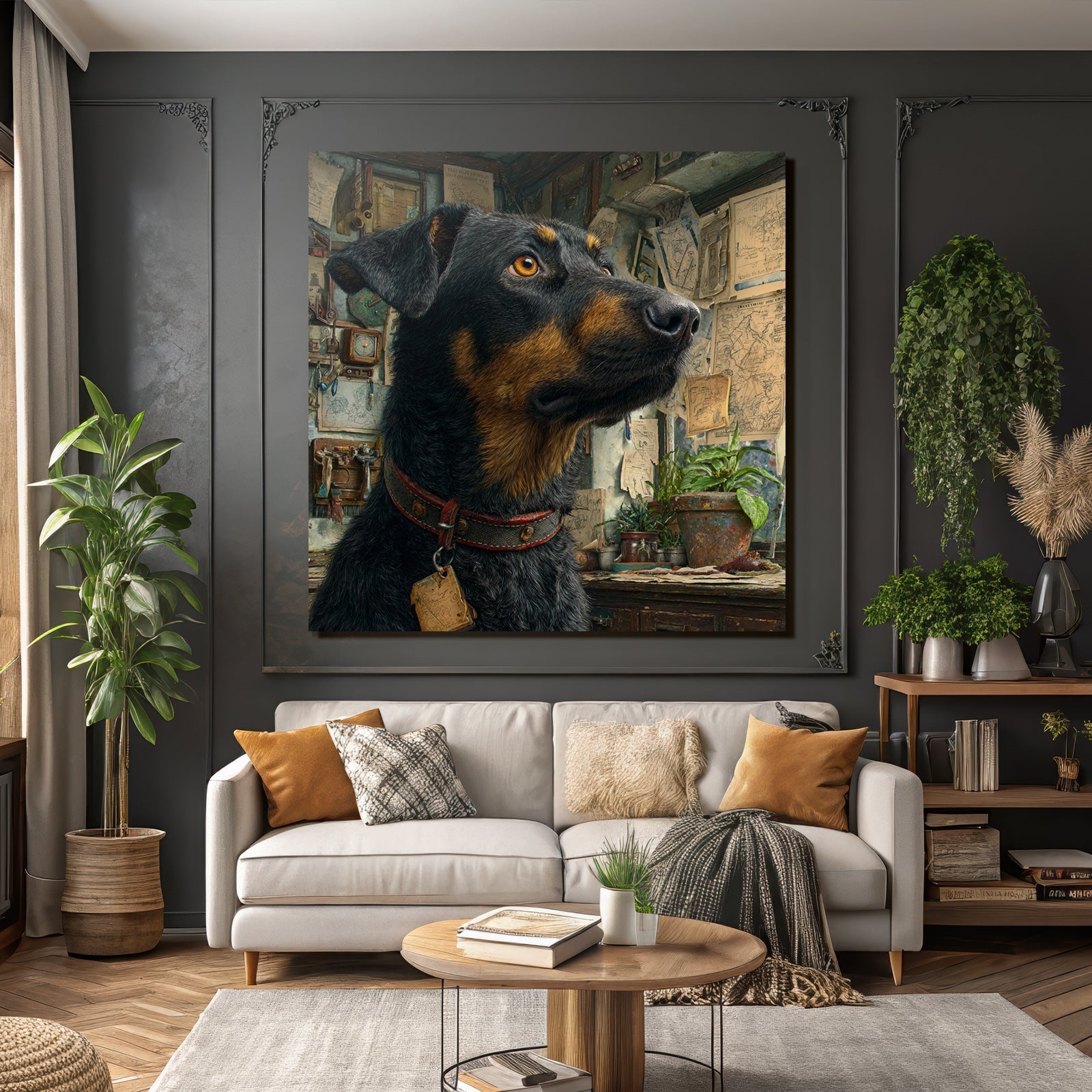 Nahaufnahme Hund Rottweiler Felltextur Ausdruck Dokumente Pflanzen