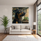 Nahaufnahme Hund Rottweiler Felltextur Ausdruck Dokumente Pflanzen