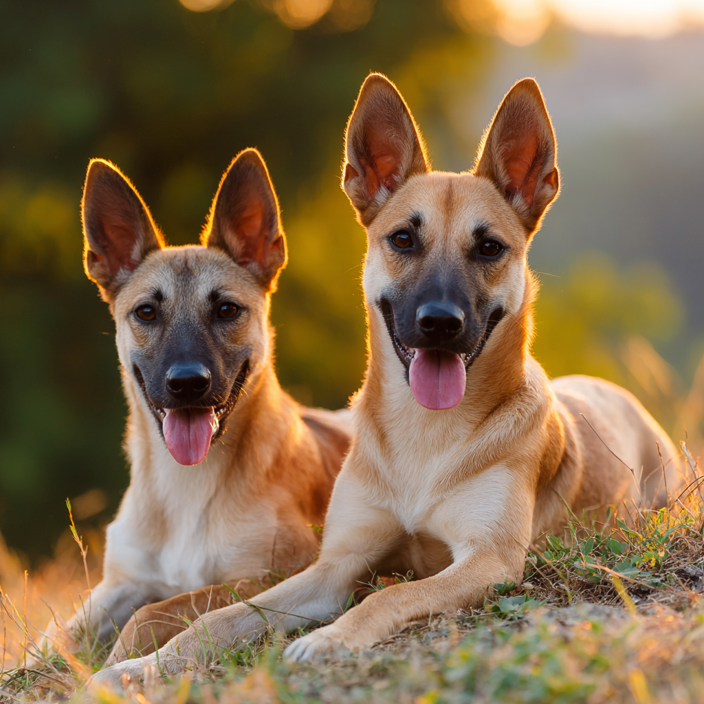 Zwei Im Natur Setting Verspielt Bei Sunset | Katzen und Hunde | Tiere