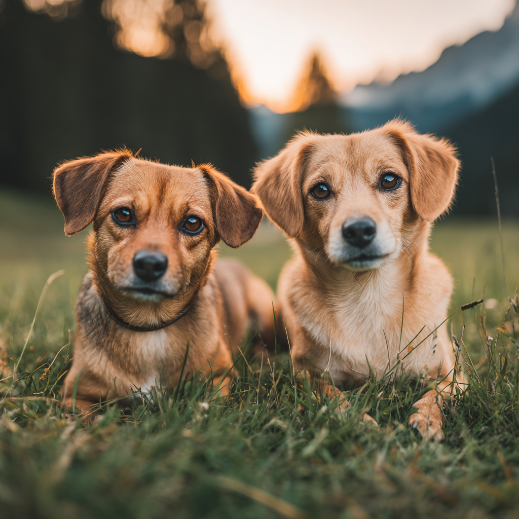Zwei Wiesen Hintergrund Schaün In Die Kamera | Katzen und Hunde | Tiere