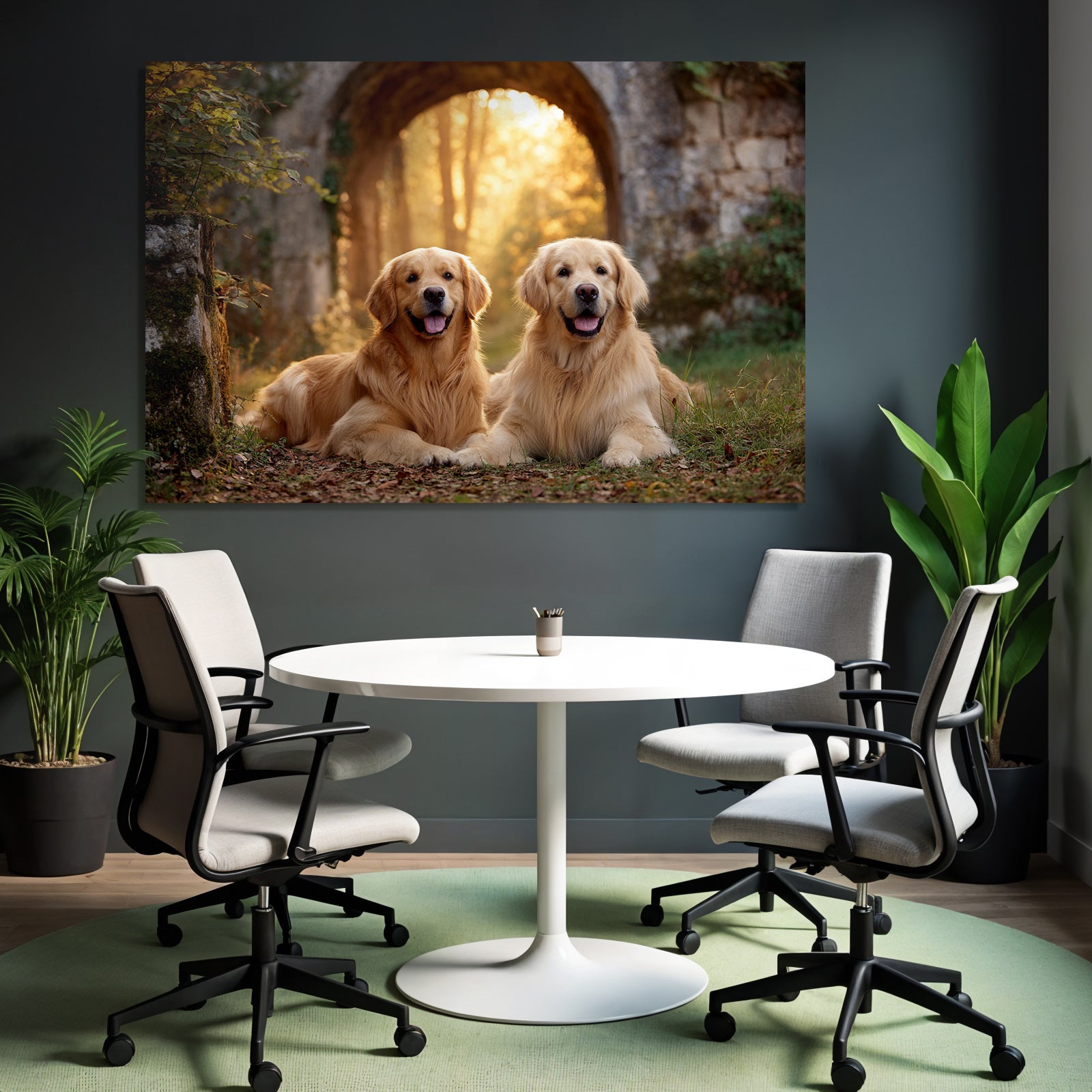 Golden Retriever Liegend Im Freien Sonntagslicht