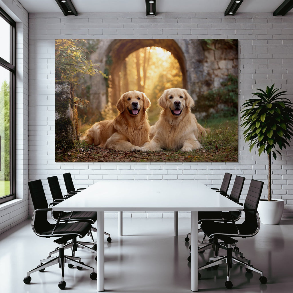 Golden Retriever Liegend Im Freien Sonntagslicht