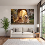 Golden Retriever Liegend Im Freien Sonntagslicht