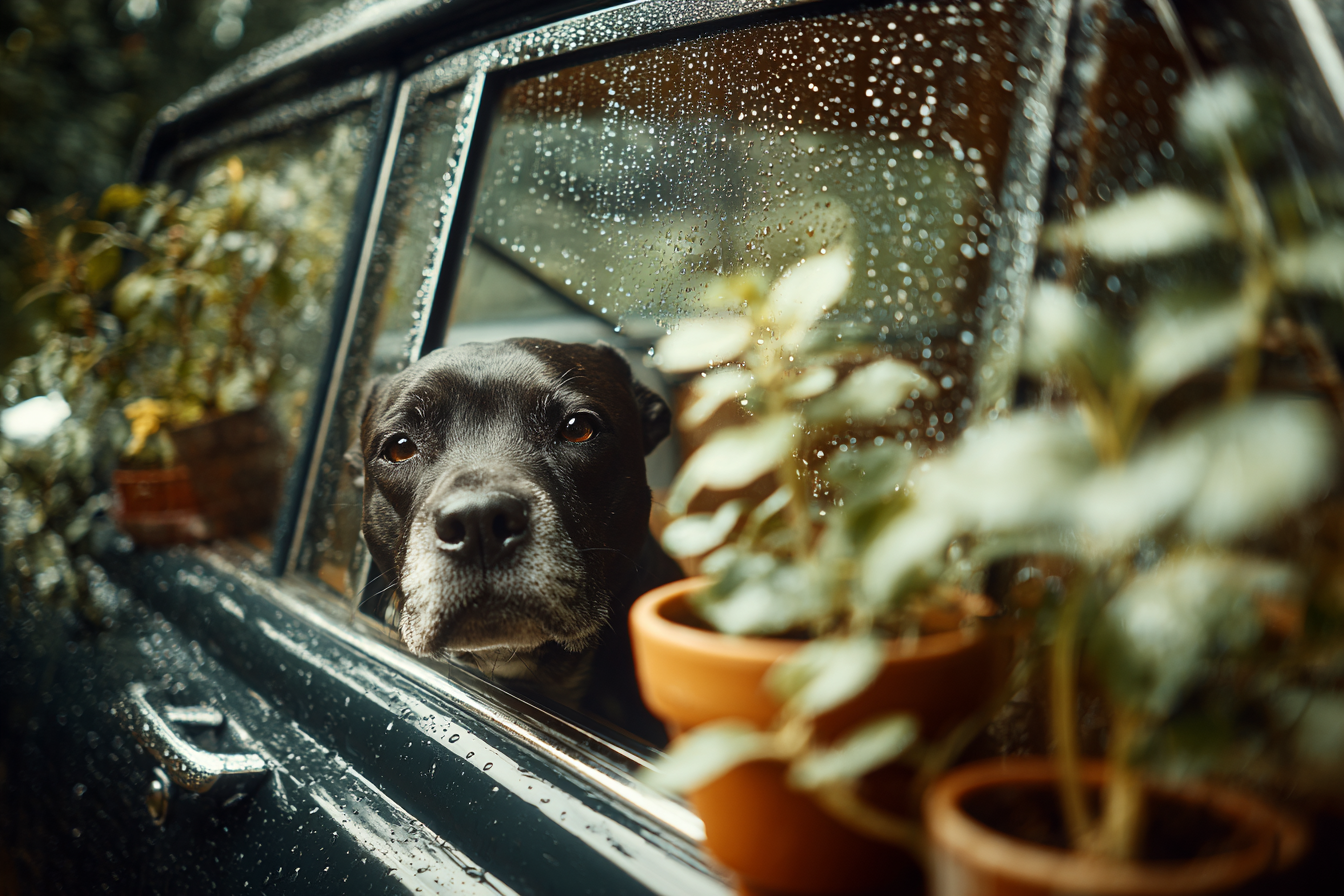 Hund Am Autofenster Regentropfen Entspannt | Katzen und Hunde | Tiere