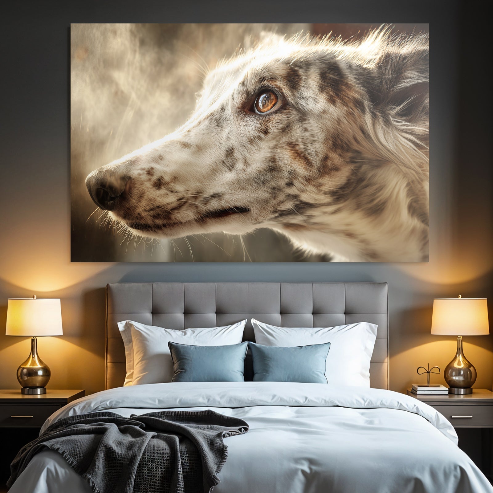 Hund Gestalt Mit Spots Und Einem Markanten Auge