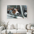 Hund Im Auto Fenster Betrachtend