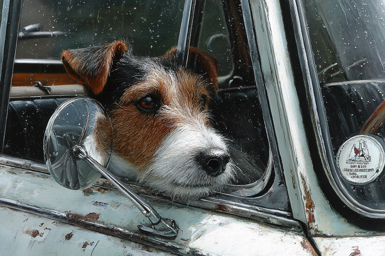 Hund Im Auto Fenster Betrachtend | Katzen und Hunde | Tiere