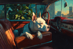 Hund Im Vintage Auto Mit Pflanzen Sanfter Licht Atmosphare | Katzen und Hunde | Tiere