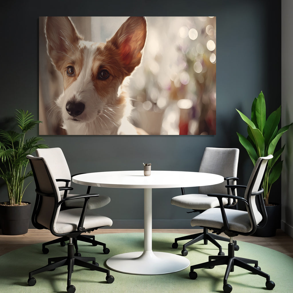 Hund Porträt Ohren Und Gesicht Unscharfer Hintergrund