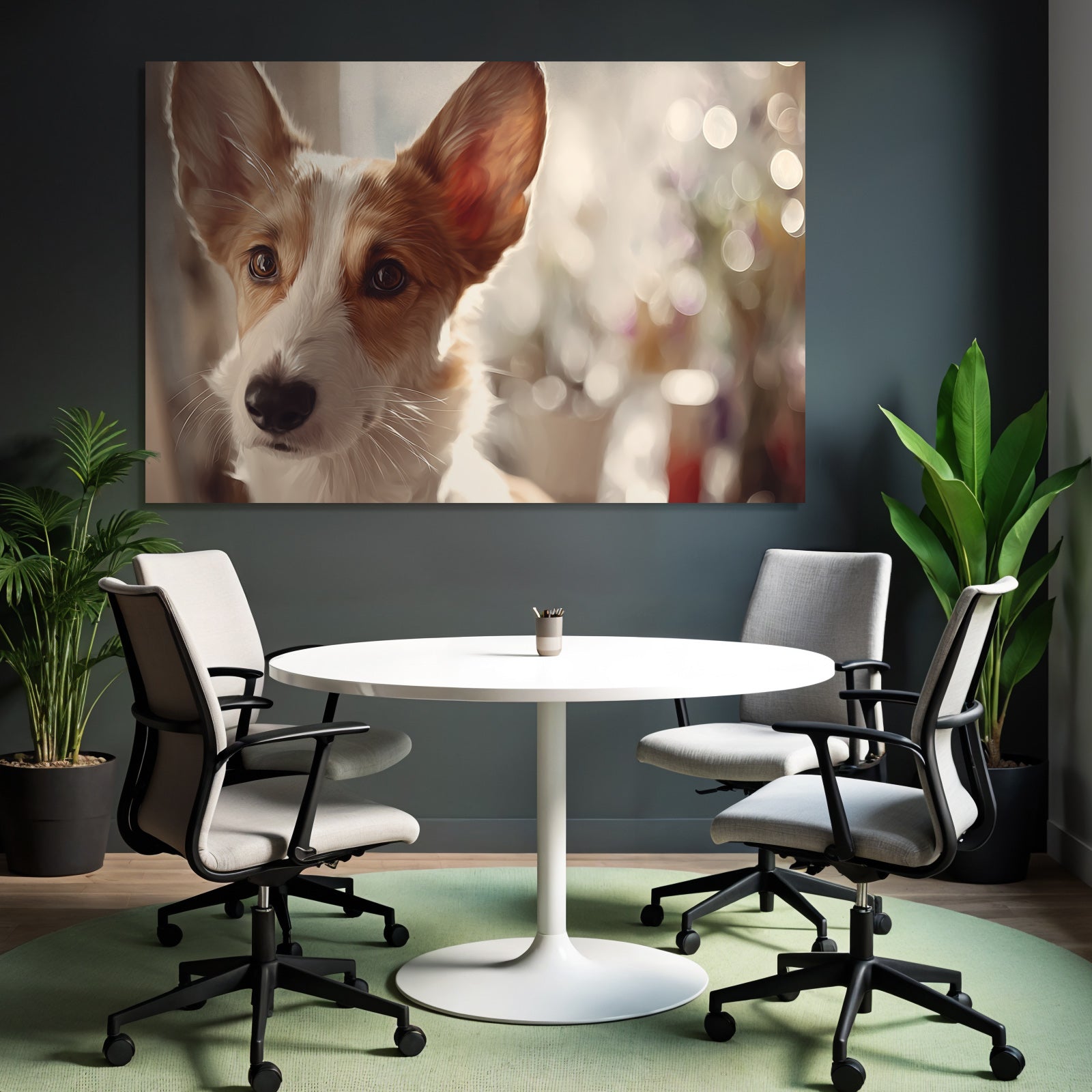 Hund Porträt Ohren Und Gesicht Unscharfer Hintergrund