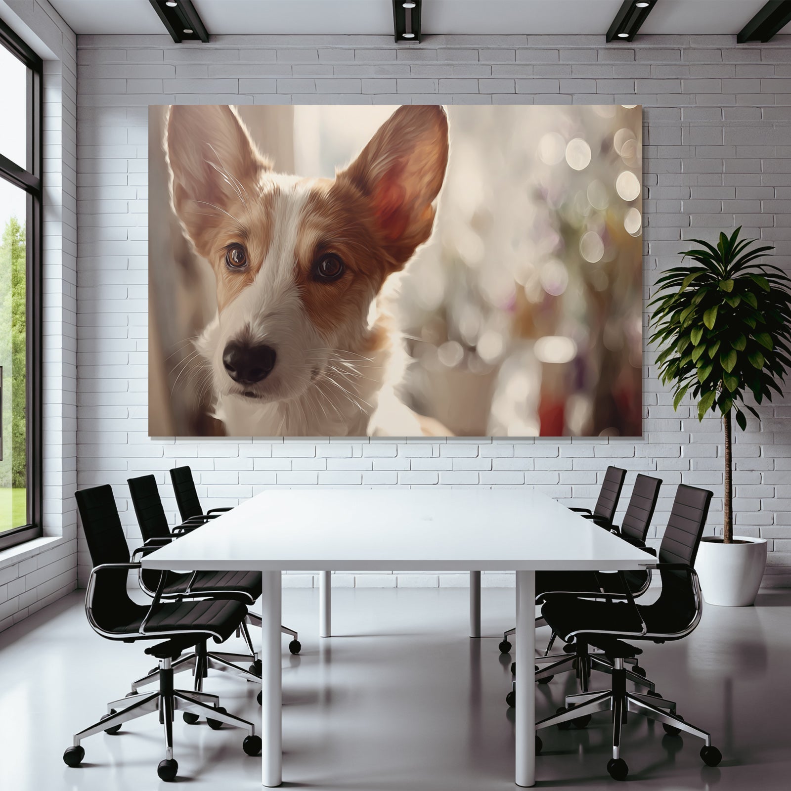Hund Porträt Ohren Und Gesicht Unscharfer Hintergrund