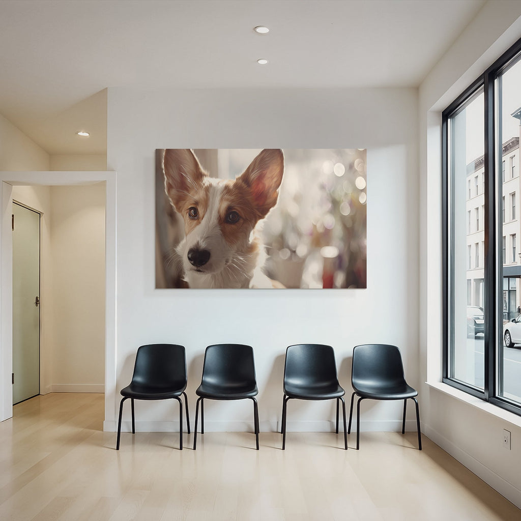 Hund Porträt Ohren Und Gesicht Unscharfer Hintergrund