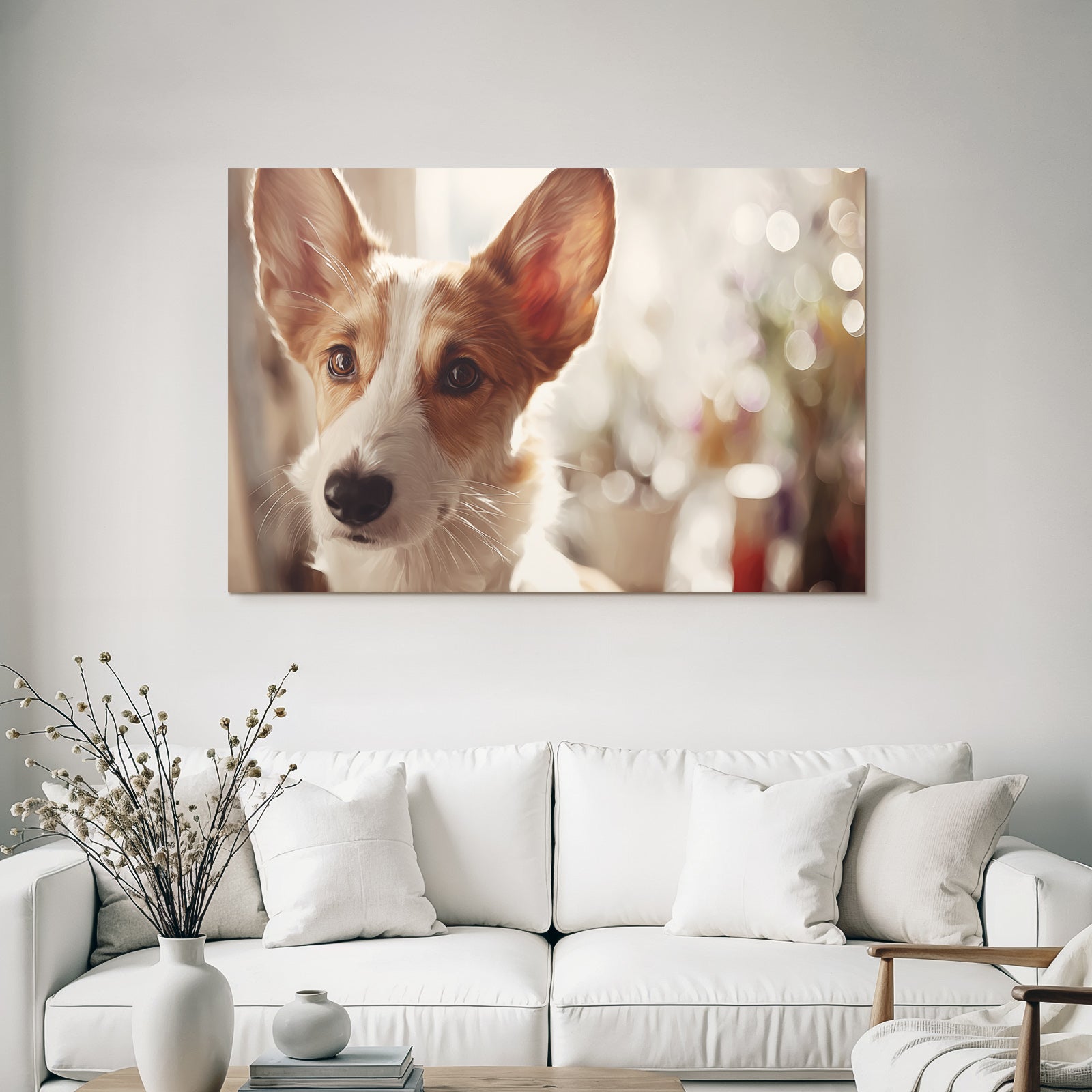 Hund Porträt Ohren Und Gesicht Unscharfer Hintergrund