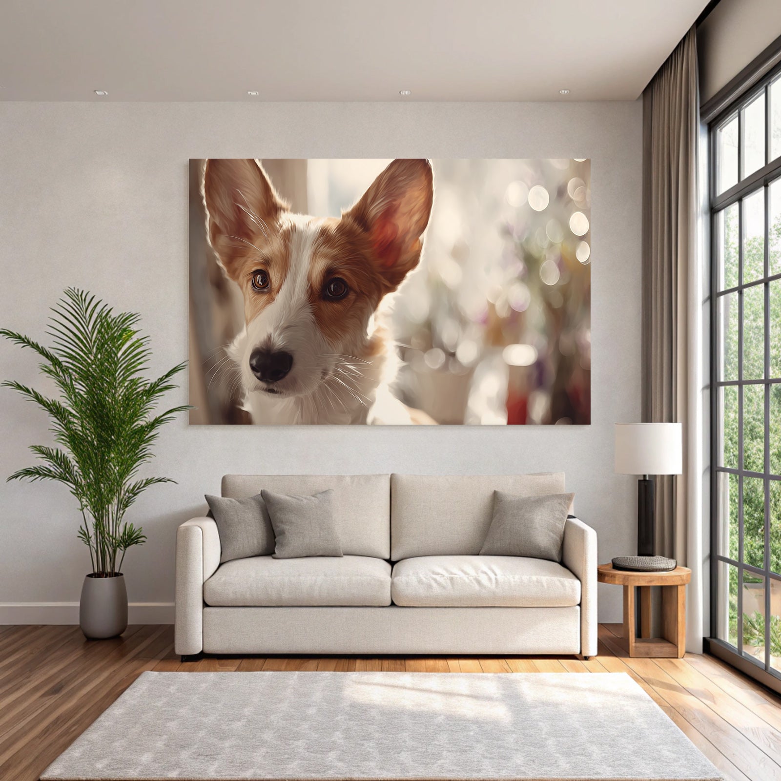 Hund Porträt Ohren Und Gesicht Unscharfer Hintergrund