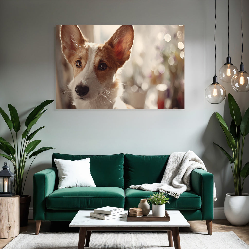 Hund Porträt Ohren Und Gesicht Unscharfer Hintergrund