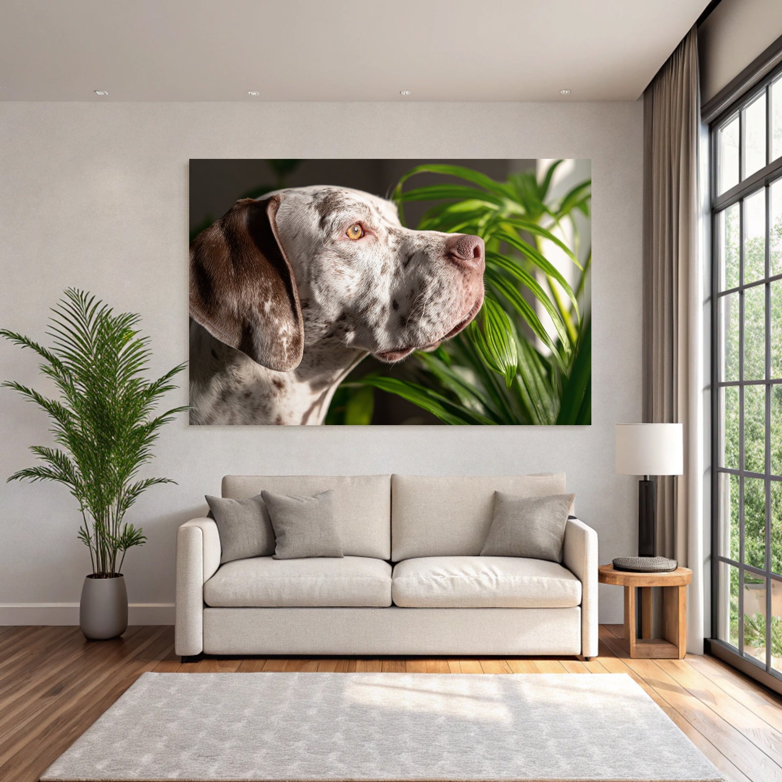 Hund Profil Ruhig Aufmerksam Mit Folien Grünem Hintergrund