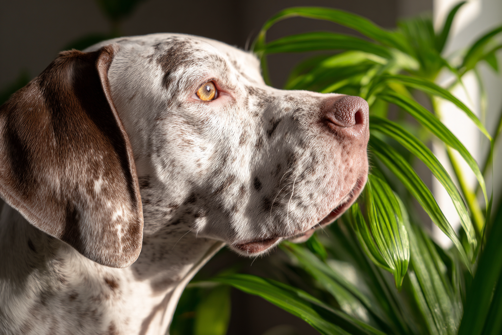 Hund Profil Ruhig Aufmerksam Mit Folien Grünem Hintergrund | Katzen und Hunde | Tiere