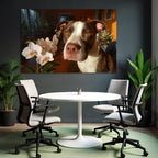 Hund Und Orchidee Braun Weiss Mit Amber Augen