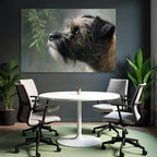Hundefoto Mit Fellstruktur Und Ausdrucksvollem Auge Mit Grünen Löven
