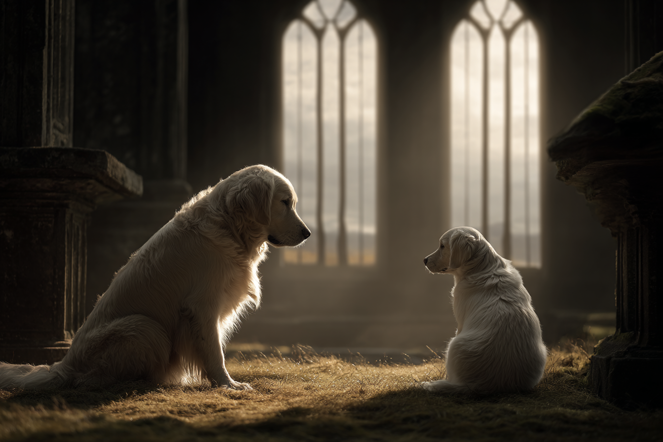In Branchen Dunklem Raum Mit Sonnenschein Und Atmosphäre | Katzen und Hunde | Tiere