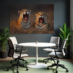 Leoparden Im Biom Mit Offenem Mund Yawing Vokalisation