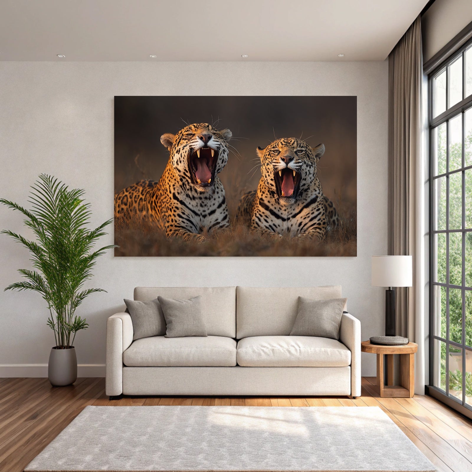 Leoparden Im Biom Mit Offenem Mund Yawing Vokalisation