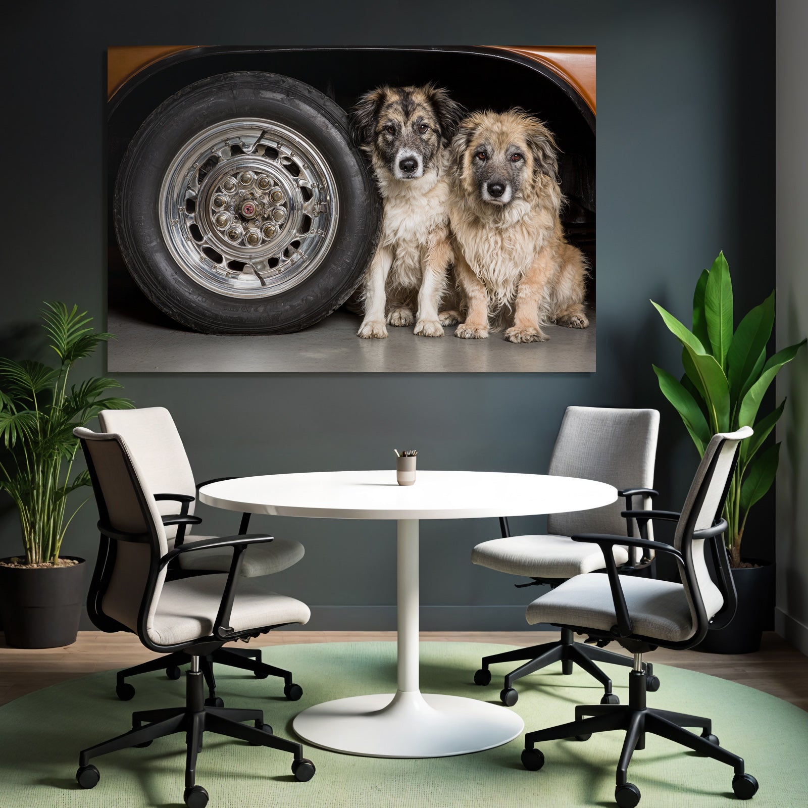 Neben Auto Rad In Garage