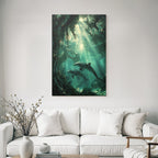 Meeres Beruhigende Unterwasserlandschaft Mit Delfinen Und Lichtstrahlen