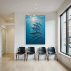 Meeres Delfine Schwimmen Unterwasser Sonnenlicht