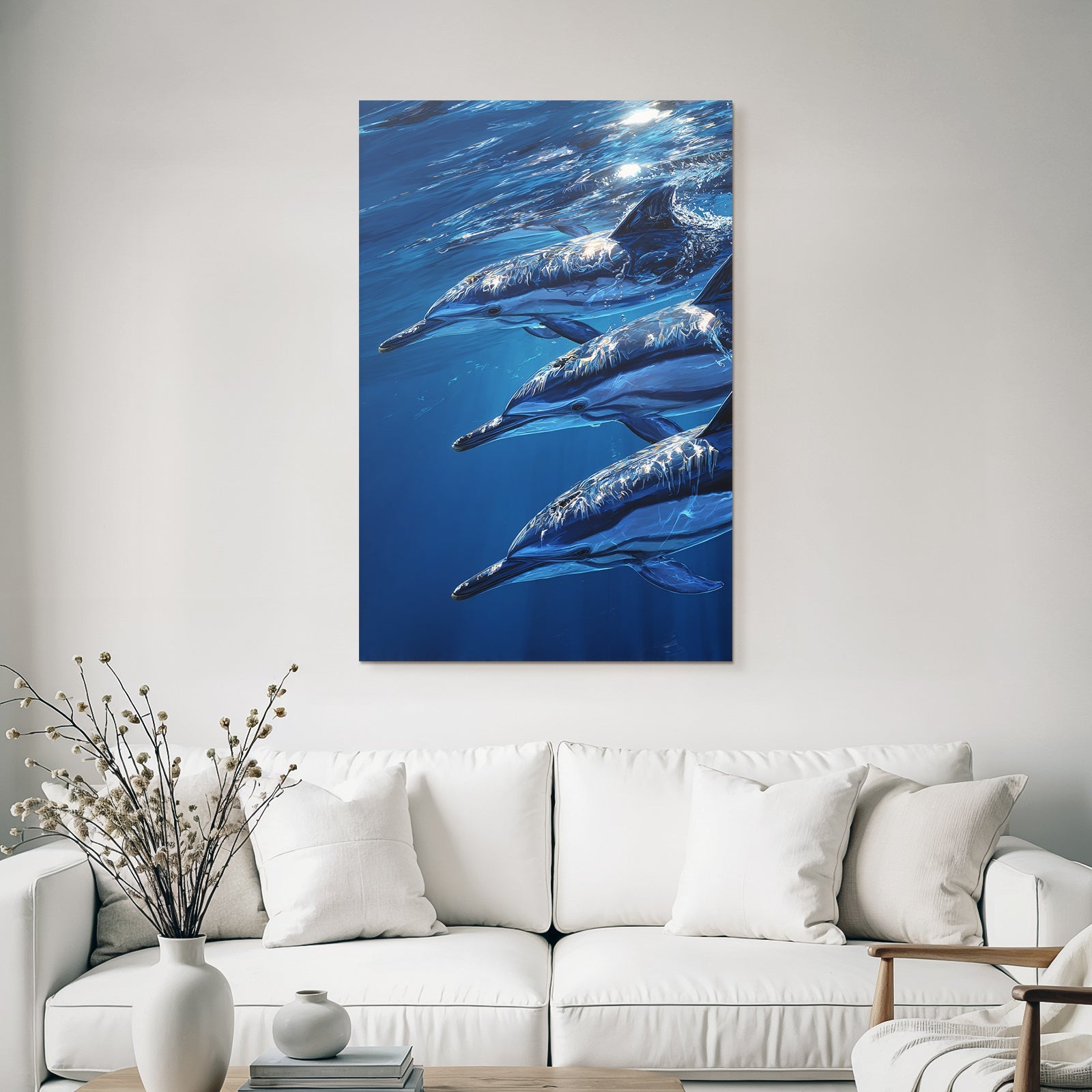 Meeres Delfine Schwimmen Unterwasser