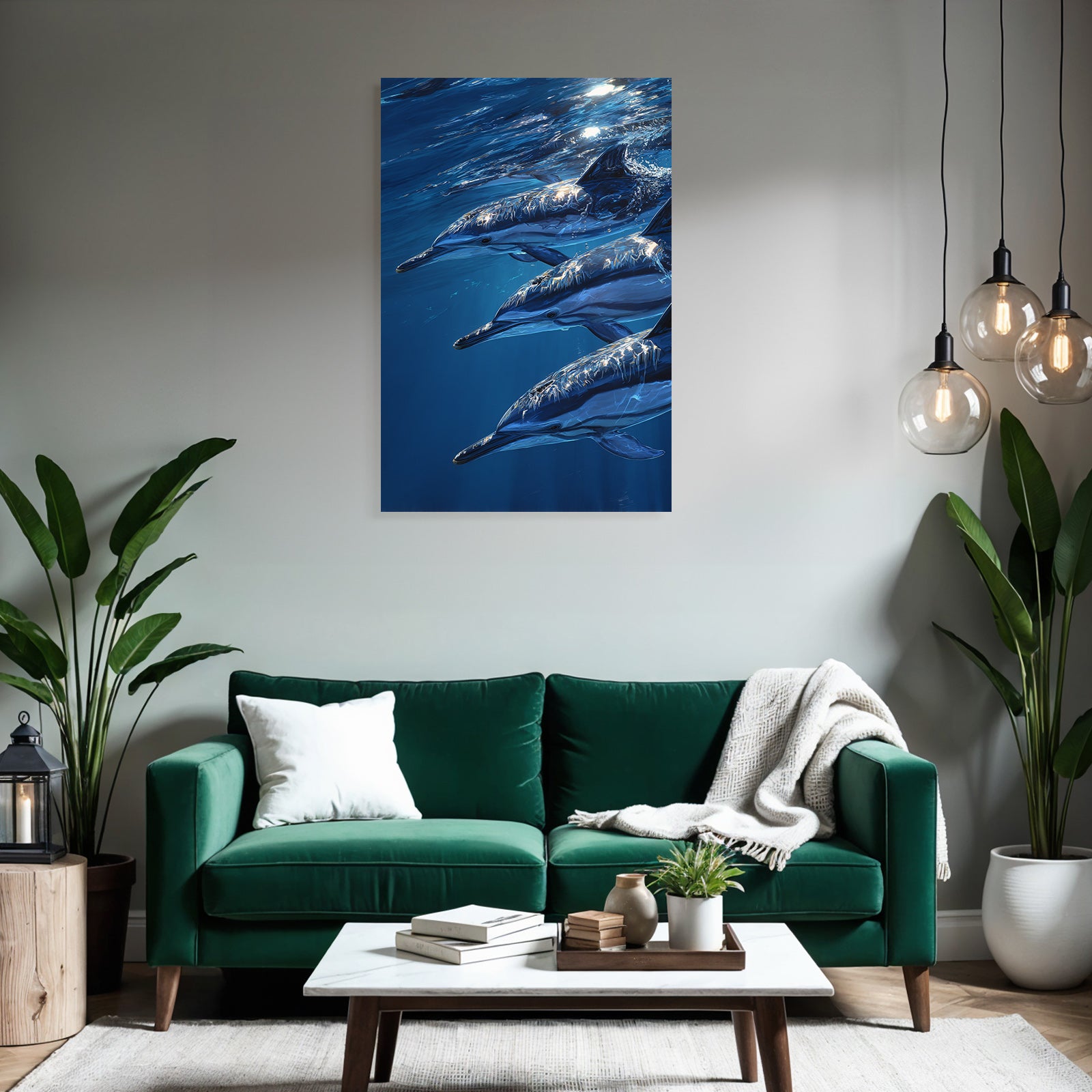 Meeres Delfine Schwimmen Unterwasser